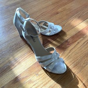 VanEli Leather, metallic (silver), strappy pump - great for weddings!